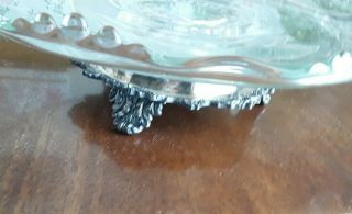 Vintage Indiana glass platter on rotating sivler plate base Lazy Susan 2