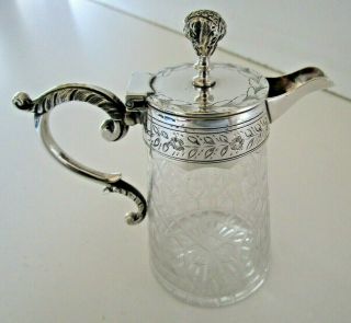 Victorian Miniature Silver Plated & Cut Glass Claret Jug,  Circa 1890