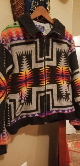Vtg Pendleton Jacket Western Wear Wool Aztec Native Tribal Navajo M