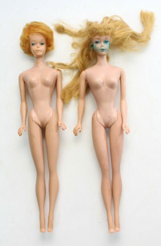 2 - Vintage Barbies Bubblecut Mcmlviii And Long Haired No Date Blonde Japan