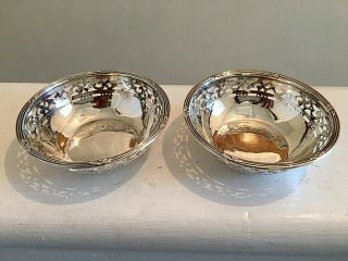 Art Deco Solid Silver Peppermint Dishes Bon Bon Dishes Walker & Hall Sheff1931