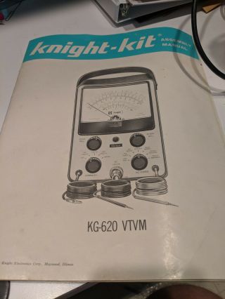 Vintage Knight Allied Radio KG - 620 VTVM Vacuum Tube Voltmeter 8