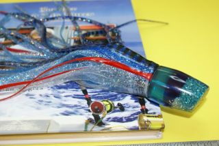 Joe Yee Vintage Triple Blue Apollo Tuna Ahi Salt Water Big Game Trolling Lure 4