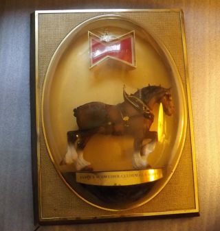 Vintage Budweiser Clydesdale Bubble Lighted Sign In