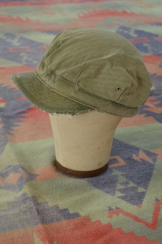 Vintage Wwii Hbt Short Brimmed Army Field Hat