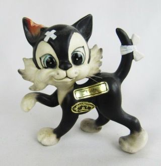 Vintage Josef Originals Character Cat Series Black " Tuffy " Comical Kitty Figure