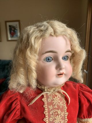 Kestner Bisque Head Doll 26” 164 L 15 Made In Germany Mohair Wig