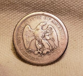 Antique Vintage 1875 - S 20c Twenty Cent Piece Fine Even Toning