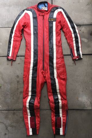Vintage Lewis Leathers Aviakit Racing Leathers Motorcycle Racing Suit Size 38