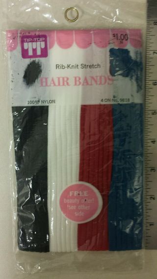 Vintage Headbands 100 Rib - Knit Stretch Nylon Unique Old Hard To Find Items