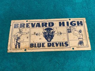 Vintage Rare Brevard North Carolina Blue Devils License Plate Tag Nc