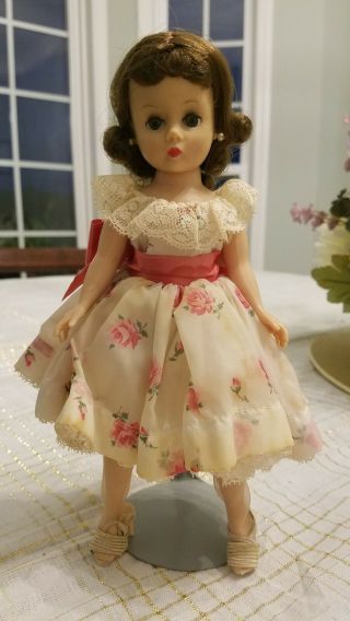 Vintage Madame Alexander Cissette Doll Wearing Flower Print Party Dress