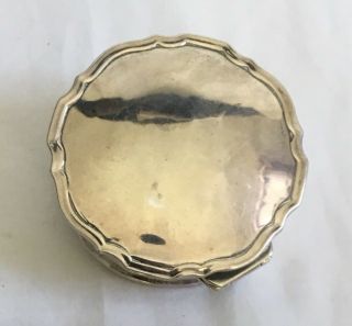 Antique Vintage Solid Sterling Silver Hallmarked Lided Trinket Box For Repair