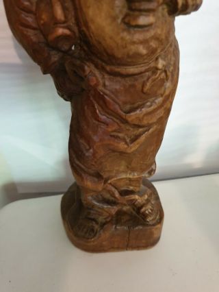 Large Wood Carving Monk Vintage Swiss/Black Forest 38cm Tall 3