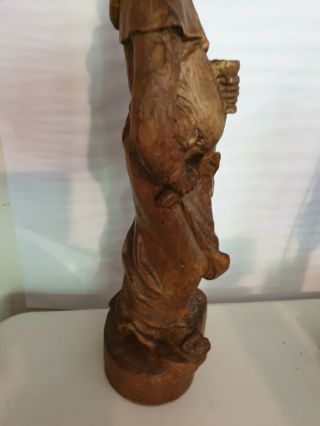 Large Wood Carving Monk Vintage Swiss/Black Forest 38cm Tall 5