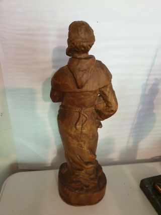 Large Wood Carving Monk Vintage Swiss/Black Forest 38cm Tall 6