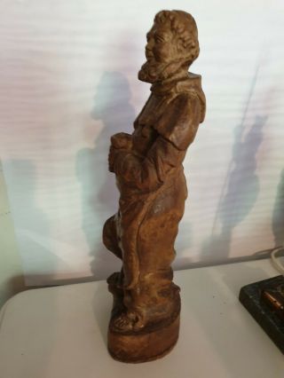 Large Wood Carving Monk Vintage Swiss/Black Forest 38cm Tall 7