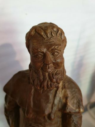 Large Wood Carving Monk Vintage Swiss/Black Forest 38cm Tall 8