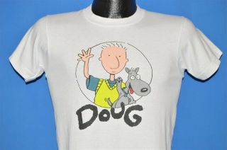 Vintage 90s Doug Funny Porkchop Tv Show Nickelodeon Cartoon T - Shirt Youth L