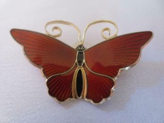 David - Andersen Norway Sterling Silver Gold Vermeil Enamel Butterfly Pin B15 - 394