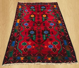 Hand Knotted Vintage Afghan Adras Khan Balouch Wool Area Rug 4.  5 X 3.  0 Ft