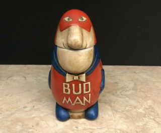 Vintage Budweiser Bud Man Beer Stein Rare Solid Head Version - Ceramarte Brazil