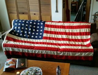 Large Vintage Wwll 48 Star American Flag 5 