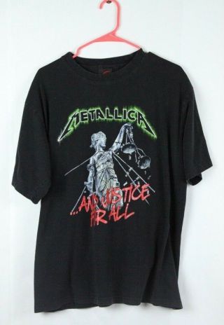Metallica And Justice For All T Shirt Black Xl Vintage Heavy Metal