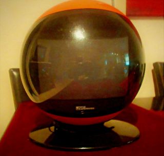 Vintage Rare Tv Jvc Nivico Astronauts Space Helmet Orange Japan 70s