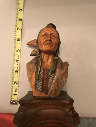 Anri Italy Hand Carved Kiowa Brave Vintage Statue Figure 6.  5 " Edward Rohn /2000