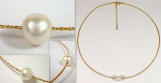 Fine Designer Milor Italy 18k Yellow Gold 10mm Pearl Woven Collar Chain Necklace
