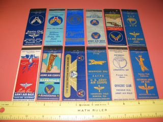 Ww2 Era U.  S.  Army Air Corps Themed Matchbook Cover Grouping 1