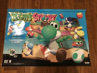 Yoshi Story Nintendo 64 Poster Banner Retail Store Display N64 36x26 RARE 5