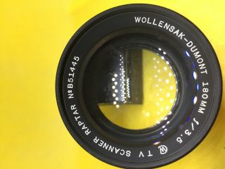 Vintage large format camera lens Wollensak - Dumont TV SCANNER Raptar 180mm 3