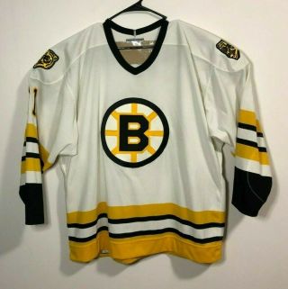 Vtg Maska Ccm Center Ice Boston Bruins White Nhl Hockey Jersey Size 52