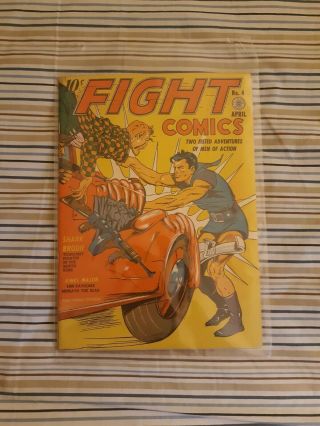 Fight Comics 4 Golden Age Fiction House Rare Lou Fine Cover 1940