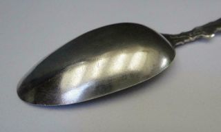 Antique Large Size Sterling Silver Souvenir Spoon Full Figural Miner Handle 6