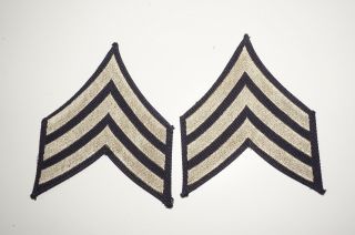 Sergeant Rank Chevrons Woven Twill Patches Wwii Us Army C1123