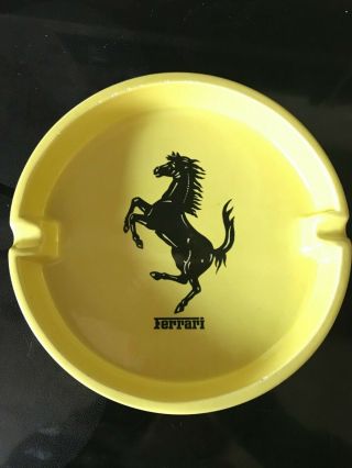 Ferrari Authentic Bitossi 9.  5 " Yellow Ceramic Ashtray Italy Vintage Pottery Mark