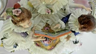 Gorgeous Vintage Volkstedt Dresden Lace Figure Mother with Children Group 6
