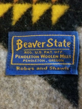 Rare Vintage Pendleton Beaver State Chief Joseph Green Red Black 64x80 Blanket 2