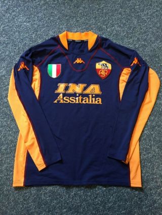 Kappa Vintage Roma Football Shirt Men’s Medium Batistuta Long Sleeves