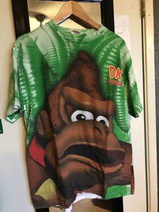 Vintage Donkey Kong Country Nintendo 64 All Over Print T Shirt Cool Rare