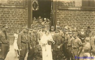 Port.  Photo: Rare German Elite Sturmabteilung Trooper & Bride Exiting Church