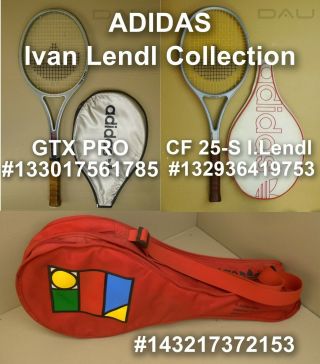 vintage 80s ADIDAS Ivan Lendl CF 25 - S Mid racket in cover France 5