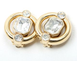 Vintage 1970s Givenchy Large Rhinestone Earrings