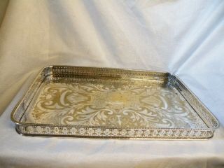 Vintage Falstaff Heavy Silver Plated Drinks Serving Tray Cocktails
