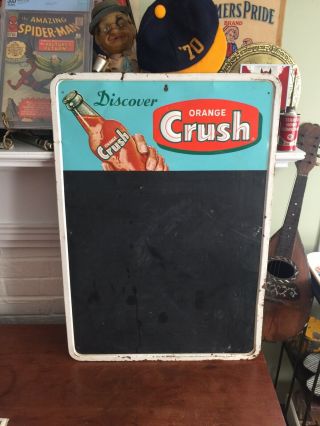 Vintage Orange Crush Embossed Menu Board Tin Metal Sign