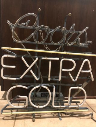 Rare Vintage Coors Extra Gold Neon Beer Sign