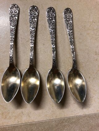 Vintage Tiffany & Co Spoons Silver Plated Floral Reposse